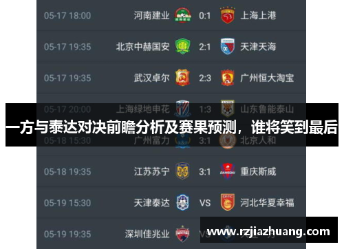 一方与泰达对决前瞻分析及赛果预测，谁将笑到最后